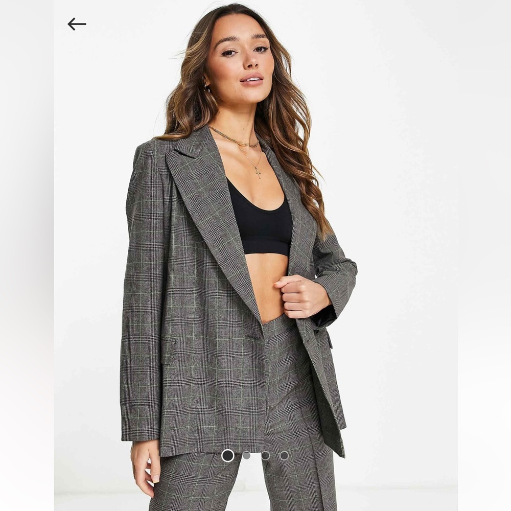 ✨NWT TOPSHOP WRAP DOUBLE BREASTED PLAID BLAZER✨